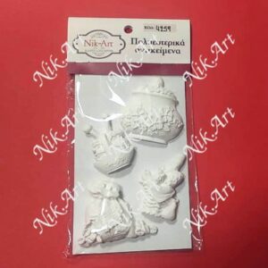 Πολυεστερικό αντικείμενο 4,5x4cm 4σετ- PL4259